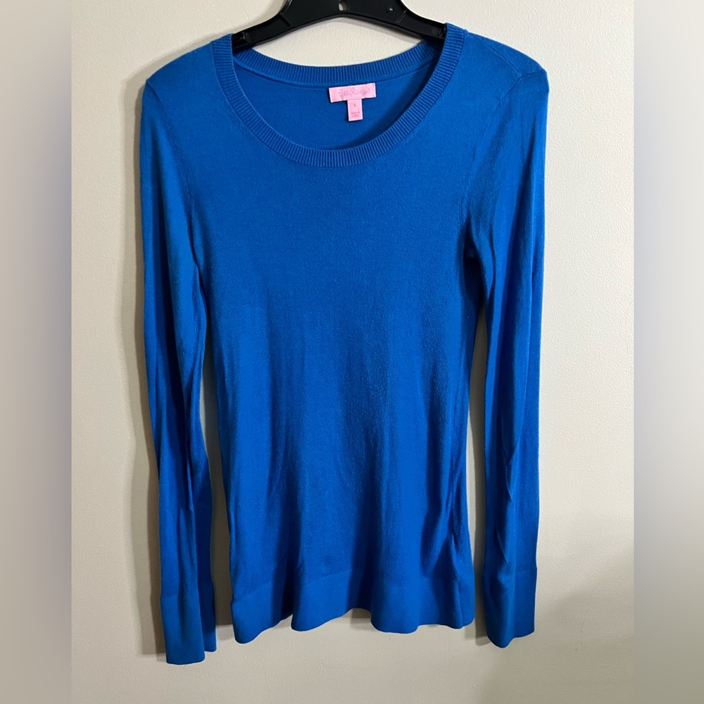 Lilly Pulitzer Blue Long Sleeve Light Sweater Size Small
